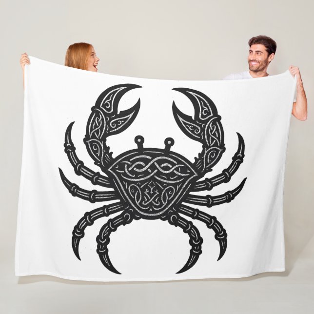 Cancer — Spöklik bläck Zodiakkräfta Fleecefilt (På plats)