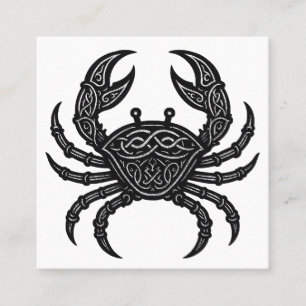 Cancer — Spöklik bläck Zodiakkräfta Fyrkantigt Visitkort