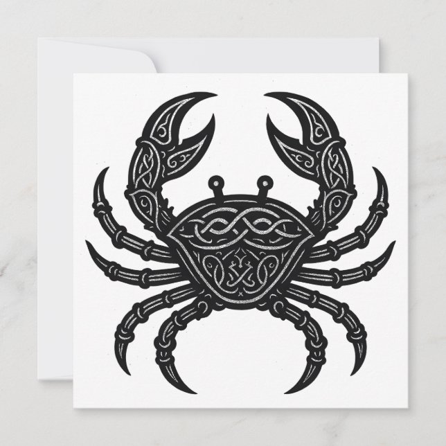 Cancer — Spöklik bläck Zodiakkräfta Inbjudningar (Framsida)