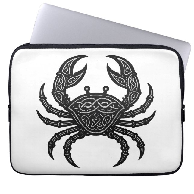 Cancer — Spöklik bläck Zodiakkräfta Laptop Fodral (Framsidan)