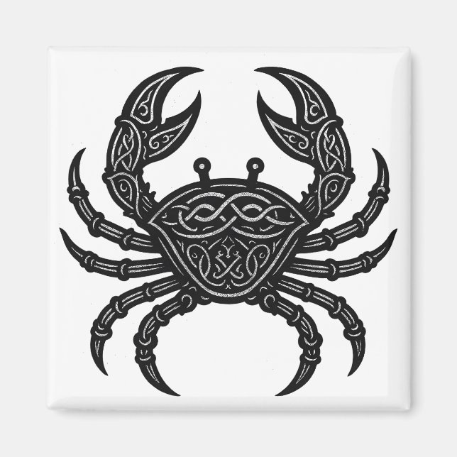 Cancer — Spöklik bläck Zodiakkräfta Magnet (Framsidan)