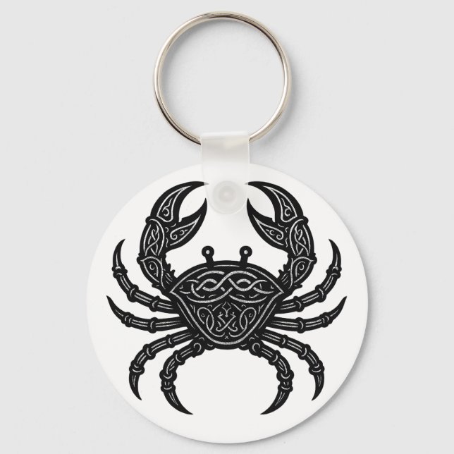 Cancer — Spöklik bläck Zodiakkräfta Nyckelring (Framsida)
