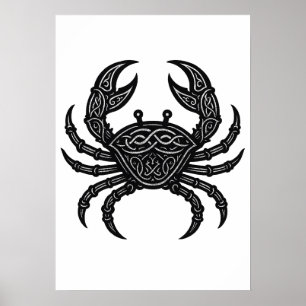 Cancer — Spöklik bläck Zodiakkräfta Poster