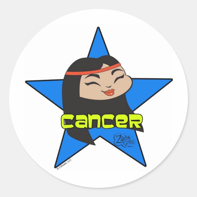 Cancer Stickers Runt Klistermärke (Framsida)
