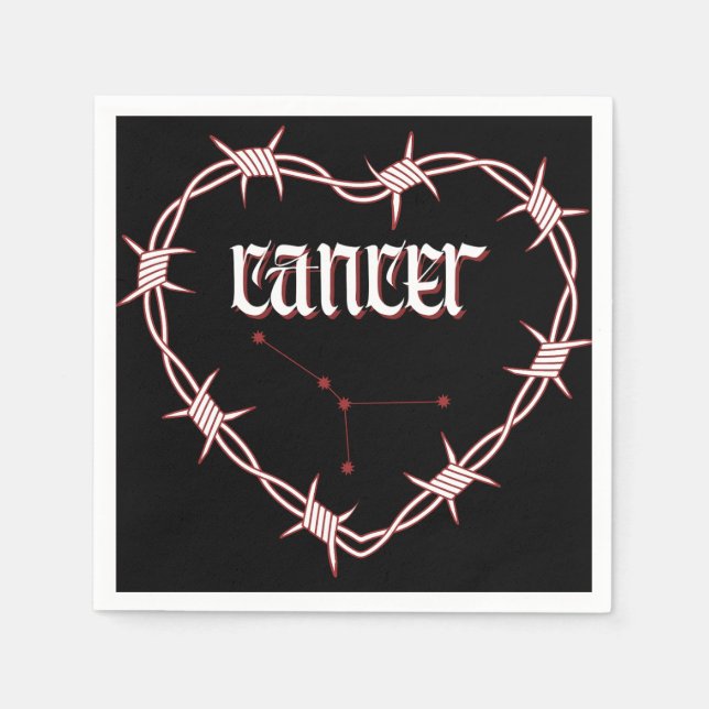 Cancer stjärnbild gotisk mörk himmelskonst pappersservett (Framsidan)