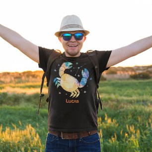 Cancer stjärnbild Zodiak Vattenfärg Stjärna Galax T Shirt