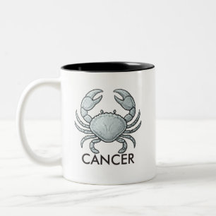 Cancer Stjärntecken Astrologi Födelsedags Kaffe Mu Två-Tonad Mugg
