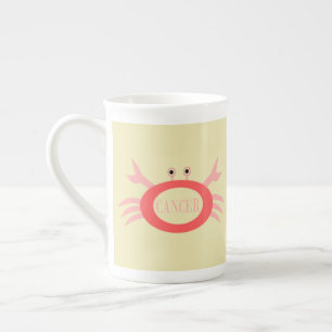 Cancer Stjärntecken Crab Bone China Mugg Benporslin Mugg