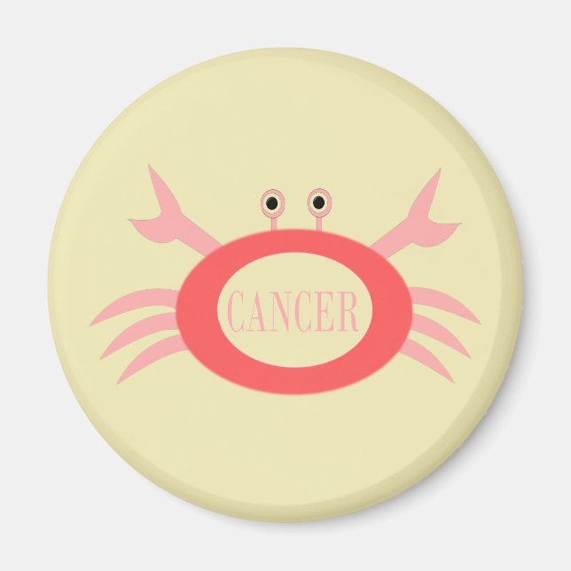 Cancer Stjärntecken Crab Magnet (Framsidan)