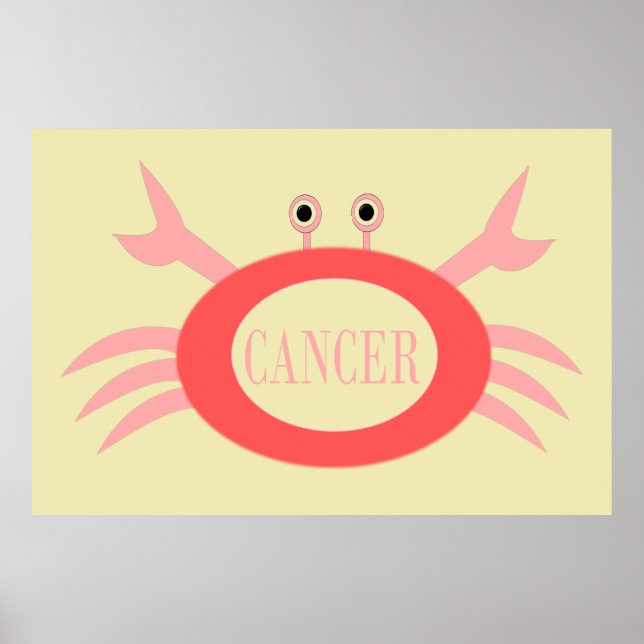 Cancer Stjärntecken Crab Poster (Framsidan)