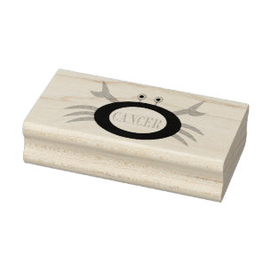 Cancer Stjärntecken Crab Wood Art Frimärke Stämpel
