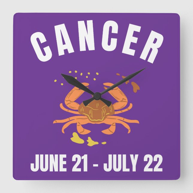 Cancer-stjärntecken Fyrkantig Klocka (Framsida)