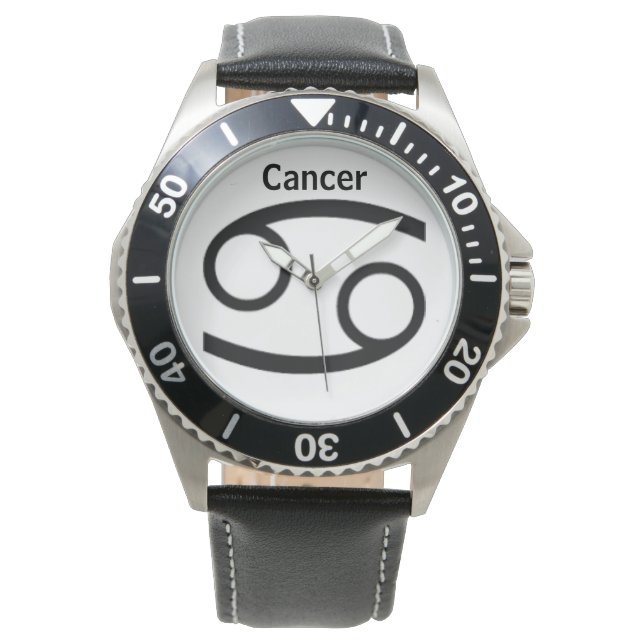 Cancer Stjärntecken. Herrklockor. Armbandsur (Framsida)