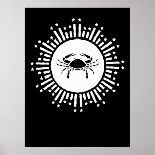 Cancer Stjärntecken Krabba Kosmisk Stjärnexplosion Poster