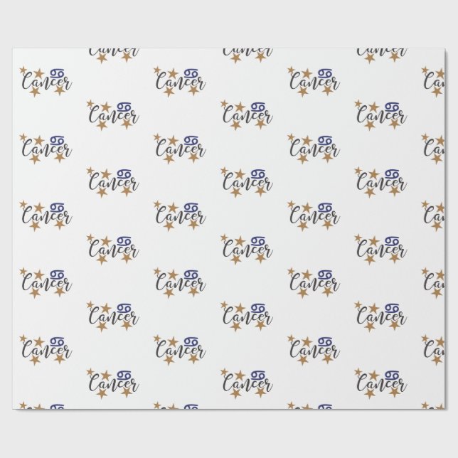 Cancer-Stjärntecknet Figursätta Papper vit bakgrun Presentpapper (Platt)