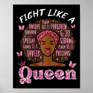 Cancer Strid Som Drottning Afro Överlevare Medvete Poster