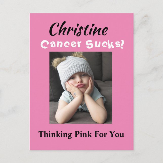 Cancer Sucks! Att tänka på Rosa Bröstcancer Hälsa Vykort (Framsida)