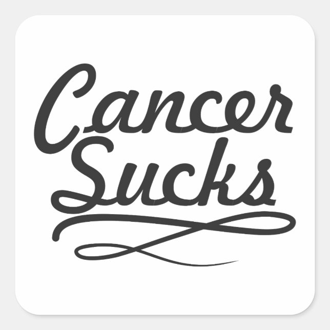 Cancer suger fyrkantigt klistermärke (Framsida)