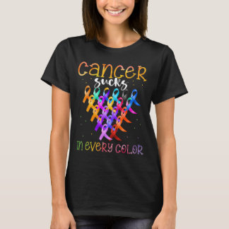 Cancer suger i alla färger band stöder hopp t shirt