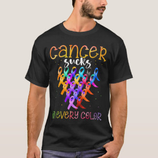Cancer suger i alla färger band stöder hopp t shirt