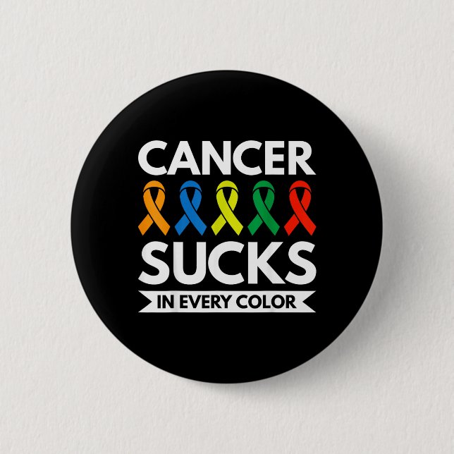 Cancer suger i alla färger knapp (Framsida)