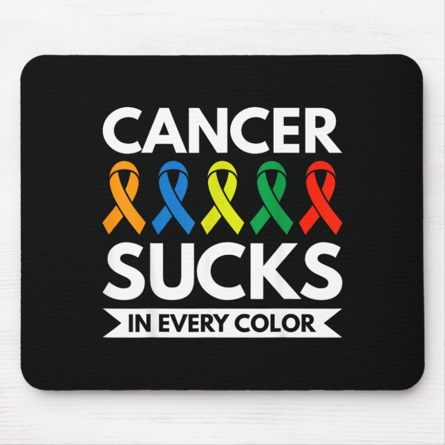 Cancer suger i alla färger musmatta (Framsidan)