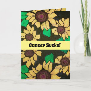 Cancer suger! Tänker på dig feta solrosor Kort