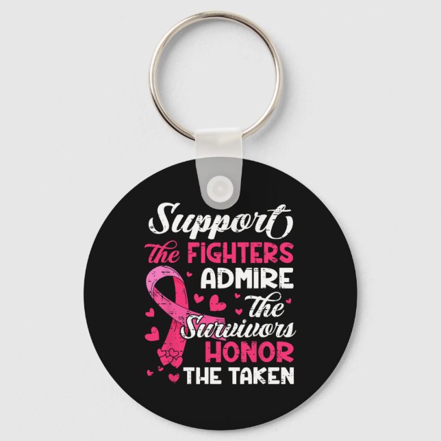 Cancer Support Admire Honor Breast Cancer Awarenes Nyckelring (Framsida)