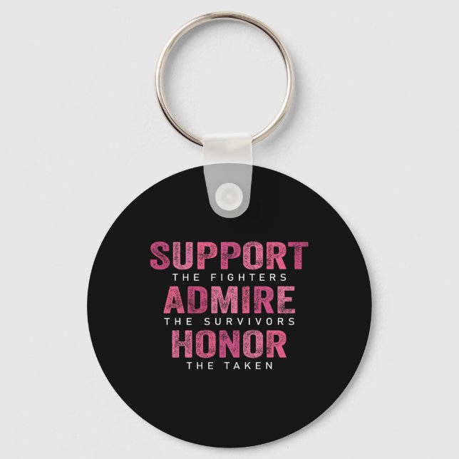Cancer Support Admire Honor Breast Cancer Awarenes Nyckelring (Framsida)