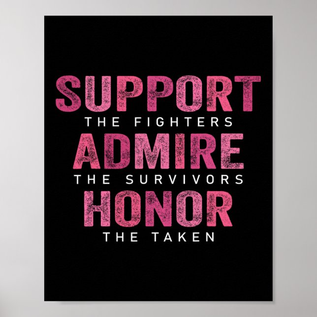 Cancer Support Admire Honor Breast Cancer Awarenes Poster (Framsidan)