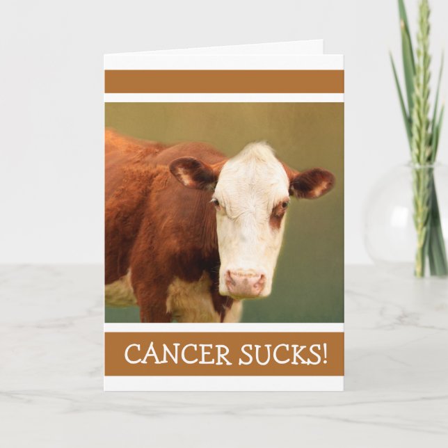 Cancer Support Funny Cow Kort (Framsida)