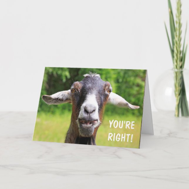 Cancer Support Funny Goat Kort (Framsida)