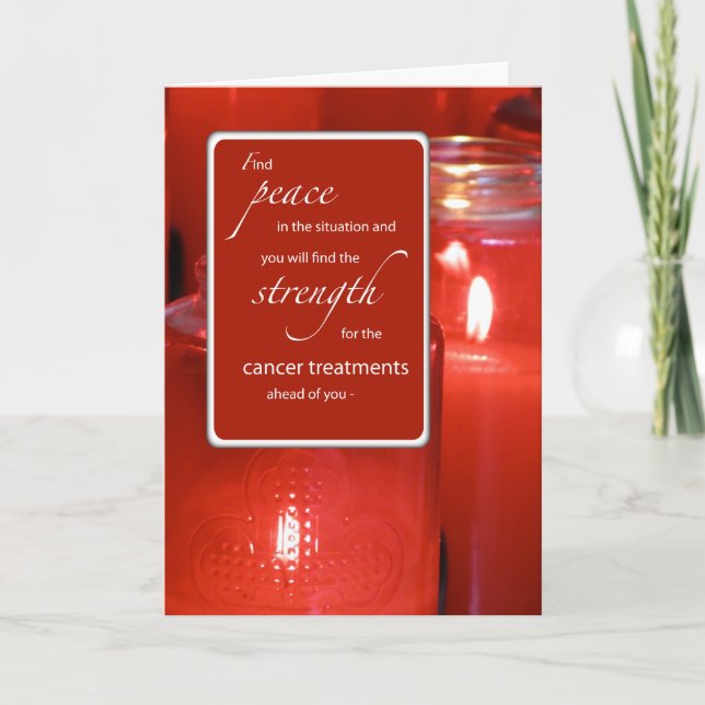Cancer Support Religiösa Encouragement Peace Red C Kort (Framsida)