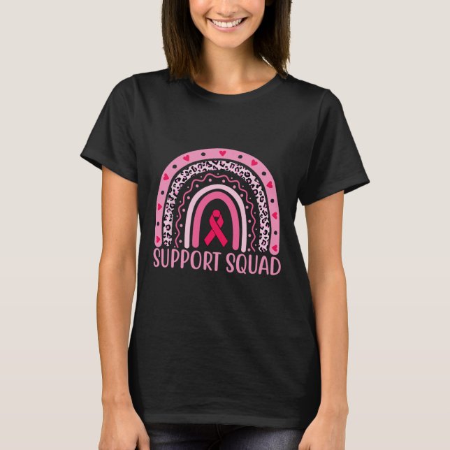 Cancer Support Squad Warrior Breast Cancer Awarene T Shirt (Framsida)