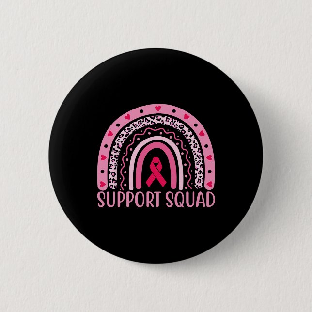 Cancer Support Squad Warrior Bröstcancer Medvetenh Knapp (Framsida)
