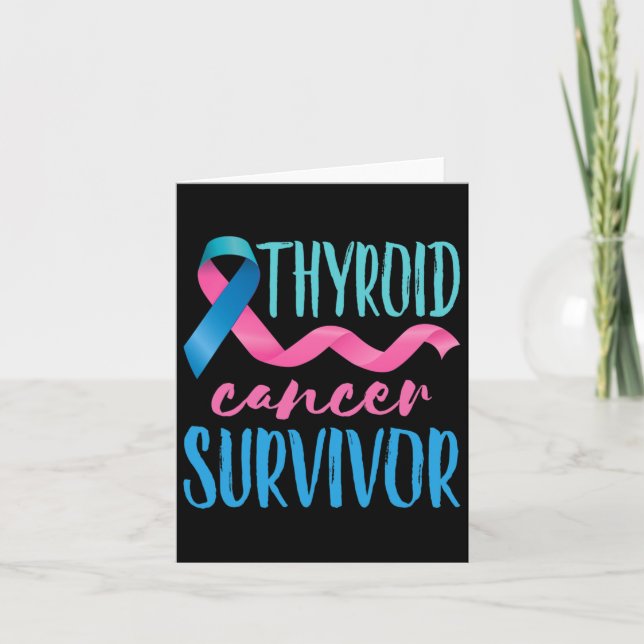 Cancer Survivor Awareness Ribbon Teal Rosa Blue Kort (Framsida)