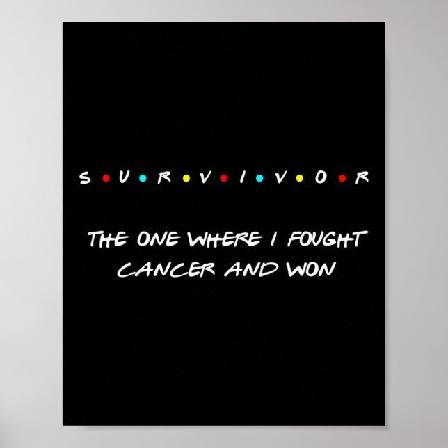 Cancer Survivor Breast Lung Skin Colon Thyroid Awa Poster (Framsidan)