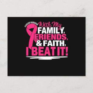 Cancer Survivor Faith Friends Family Rosa and Whit Inbjudan Vykort