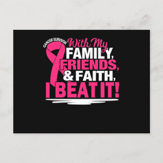Cancer Survivor Faith Friends Family Rosa and Whit Inbjudan Vykort