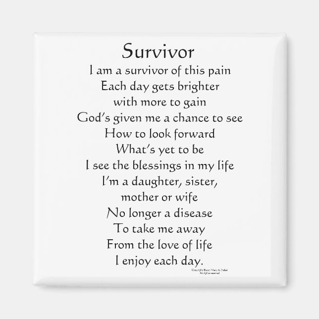 Cancer Survivor Magnet (Framsidan)
