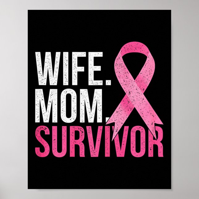 Cancer Survivor Mamma frun Gift Breast Cancer Awar Poster (Framsidan)