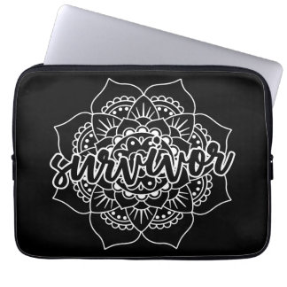 Cancer Survivor Mandala in White Laptop Fodral