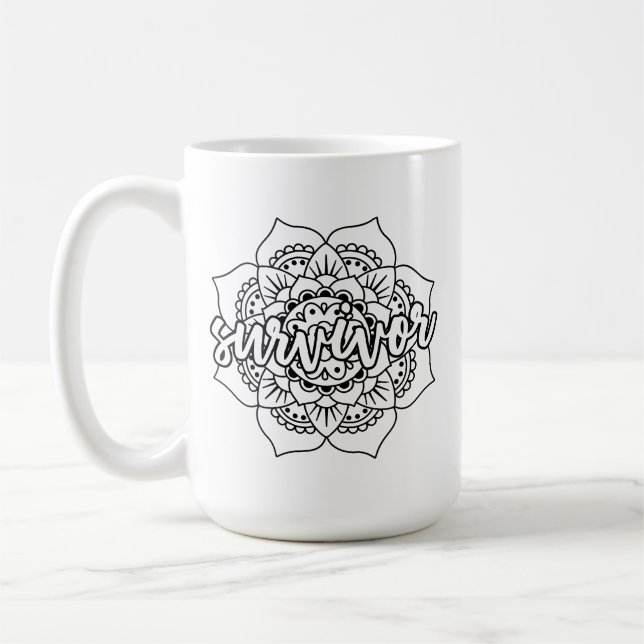 Cancer Survivor Mandala Kaffemugg (Vänster)