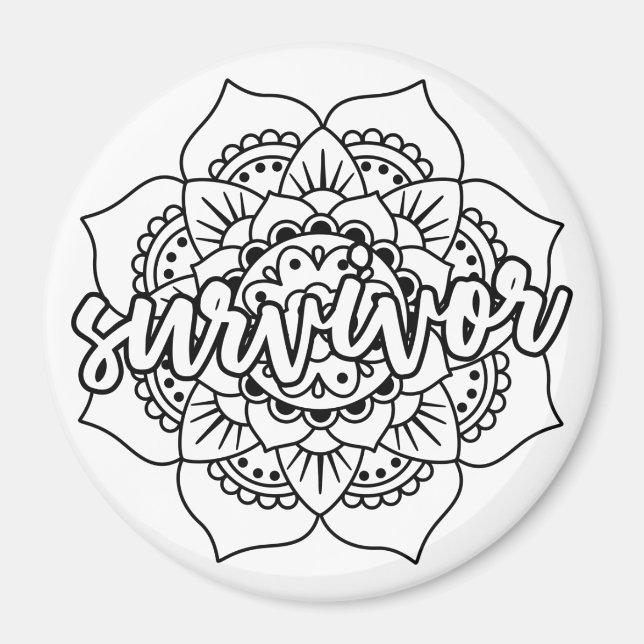 Cancer Survivor Mandala Magnet (Framsidan)