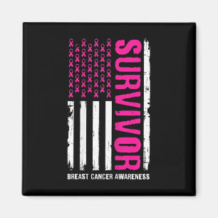 Cancer Survivor Month USA flagga Breast Cancer Sur Magnet