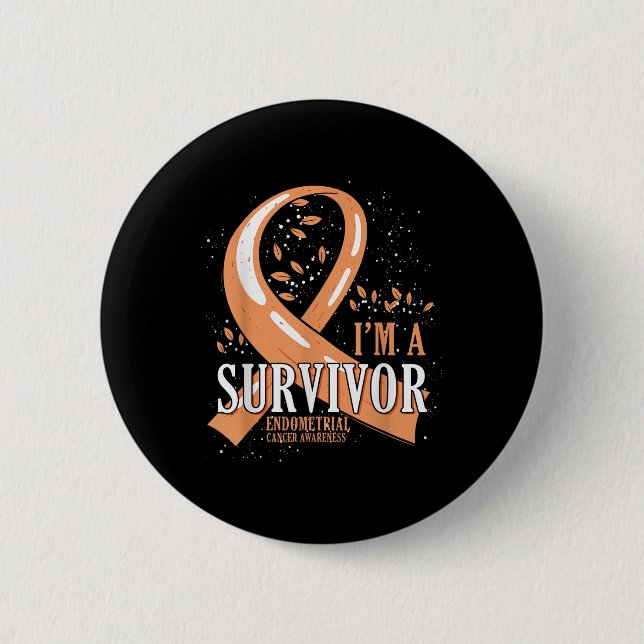 Cancer Survivor Peach Ribbon Endometrial Cancer Aw Knapp (Framsida)
