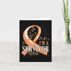 Cancer Survivor Peach Ribbon Endometrial Cancer Aw Kort