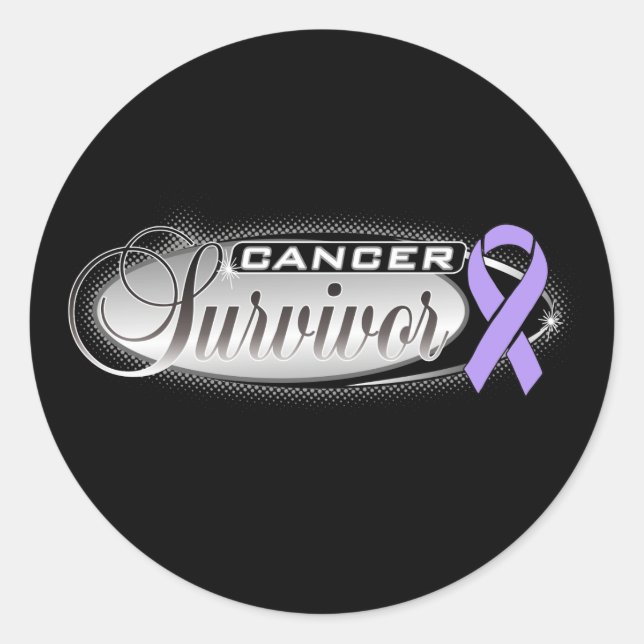 Cancer Survivor Runt Klistermärke (Framsida)