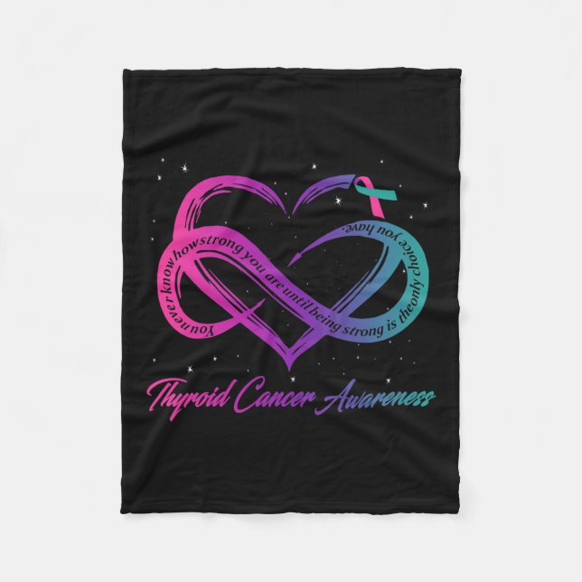 Cancer Survivor Support Thyroid Cancer Warrior Fleecefilt (Framsidan)