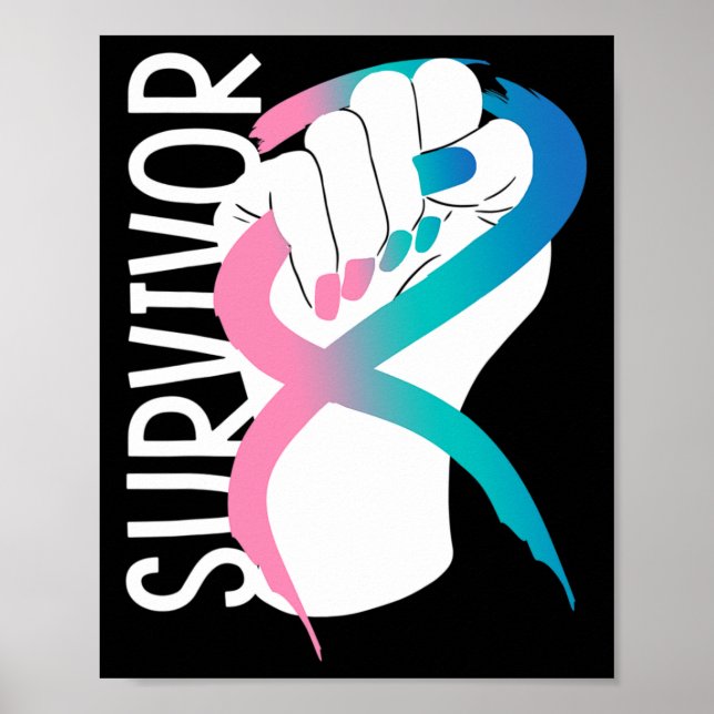 Cancer Survivor Thyroid Cancer Awareness Månad Poster (Framsidan)